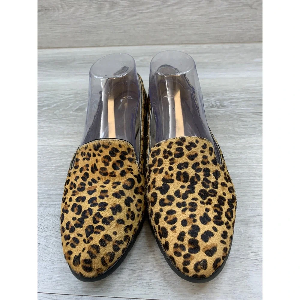 Rockport Total Motion Women's Leopard Calf Hair Loafers Brown 7 Comfort Shoes